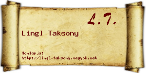Lingl Taksony névjegykártya