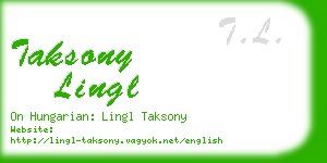 taksony lingl business card
